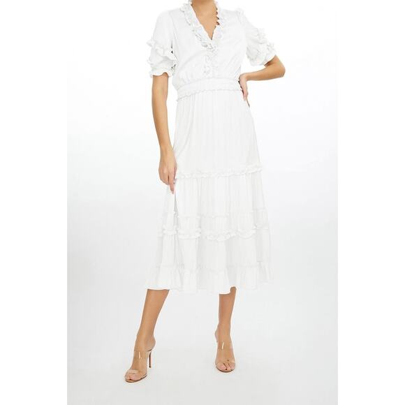 Generation Love Fleur Satin Midi Dress in White size  XS - Picture 1 of 7